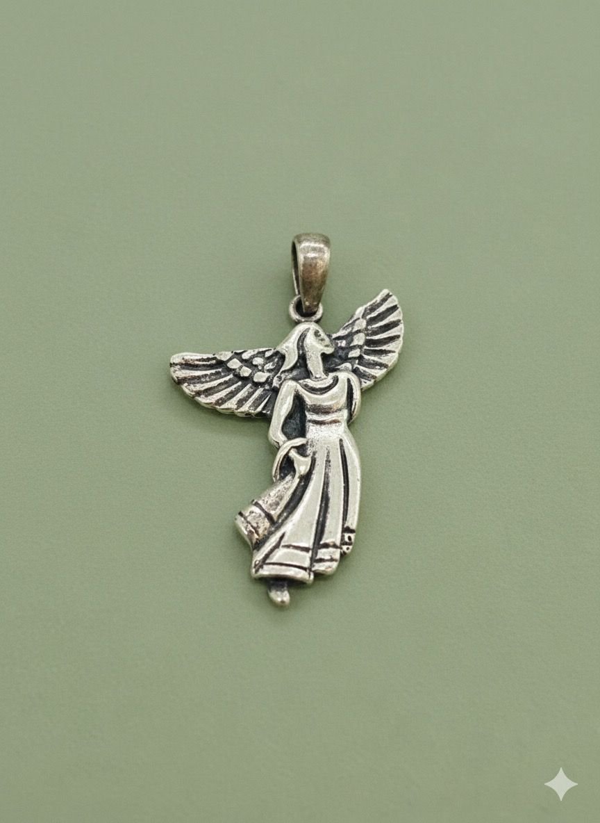 92.5 Silver Graceful Virgo Virgin Zodiac Pendant 